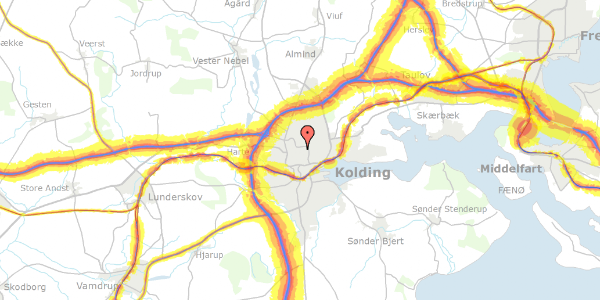 Trafikstøjkort på Skovvejen 3, 6000 Kolding