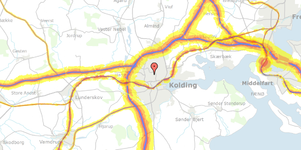 Trafikstøjkort på Skovvejen 18, kl. 10, 6000 Kolding