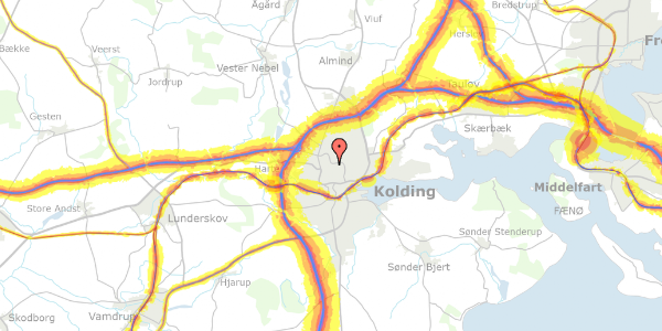 Trafikstøjkort på Skovvænget 10, 6000 Kolding