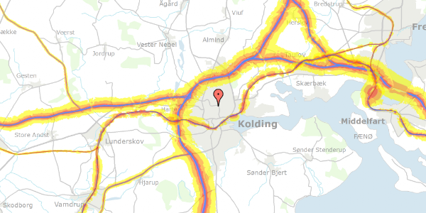 Trafikstøjkort på Skovvænget 100, 6000 Kolding