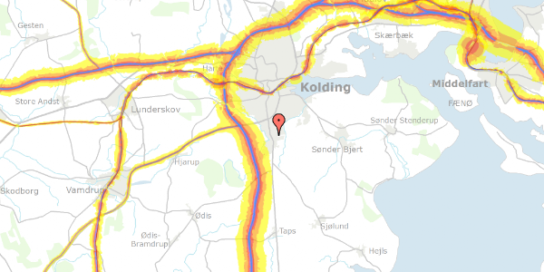 Trafikstøjkort på Solbærvænget 7, 6000 Kolding