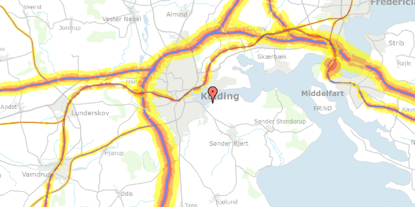 Trafikstøjkort på Stranden 19, 6000 Kolding