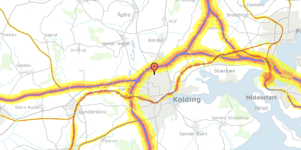 Trafikstøjkort på Sønderholmsvej 4, 6000 Kolding