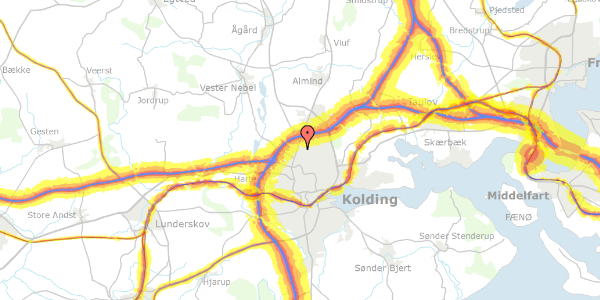 Trafikstøjkort på Sønderholmsvej 24, 6000 Kolding