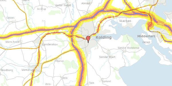 Trafikstøjkort på Søndervang 3, 6000 Kolding