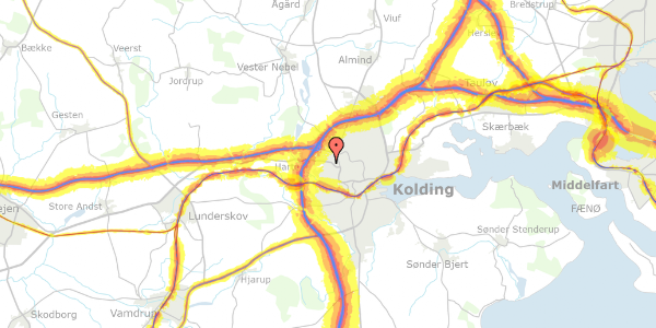 Trafikstøjkort på Taksvej 50, 6000 Kolding