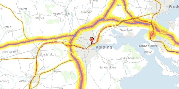 Trafikstøjkort på Troldhedevej 3, 2. th, 6000 Kolding