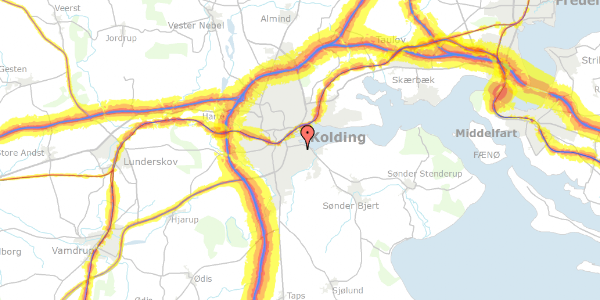 Trafikstøjkort på Tvedvej 80E, 1. , 6000 Kolding