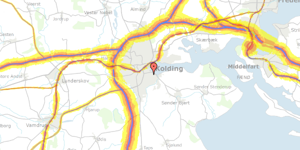 Trafikstøjkort på Tvedvej 82C, 1. , 6000 Kolding