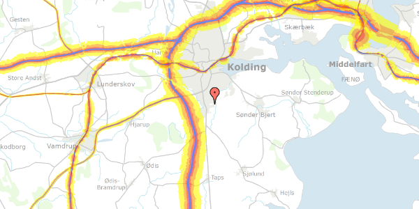 Trafikstøjkort på Tyttebærvænget 26, 6000 Kolding