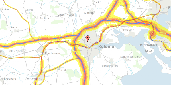 Trafikstøjkort på Udsigten 1, 2. , 6000 Kolding