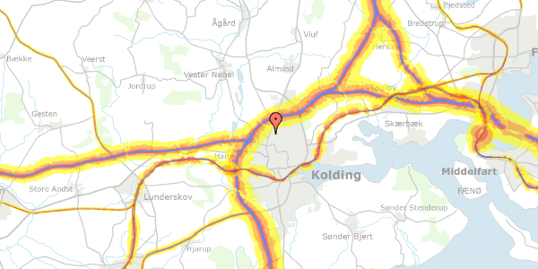 Trafikstøjkort på Vejlevej 303A, 6000 Kolding