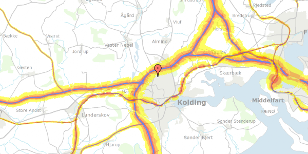 Trafikstøjkort på Vejlevej 323, 6000 Kolding