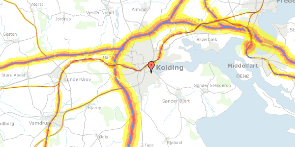 Trafikstøjkort på Violvej 2, 1. 2, 6000 Kolding