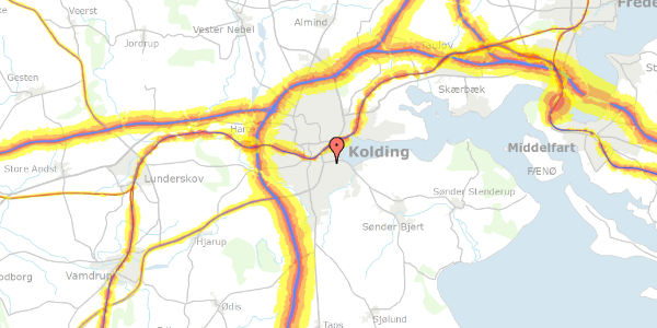 Trafikstøjkort på Violvej 11, 1. tv, 6000 Kolding