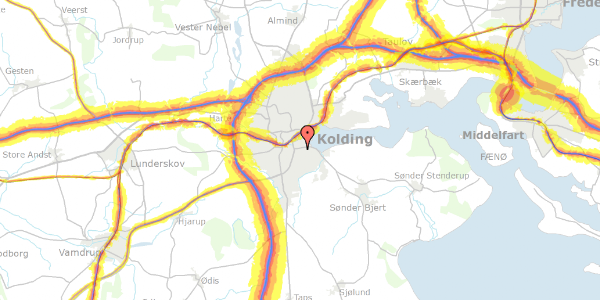 Trafikstøjkort på Violvej 12, 1. 4, 6000 Kolding