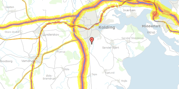 Trafikstøjkort på Vonsild Stationsvej 1, 6000 Kolding