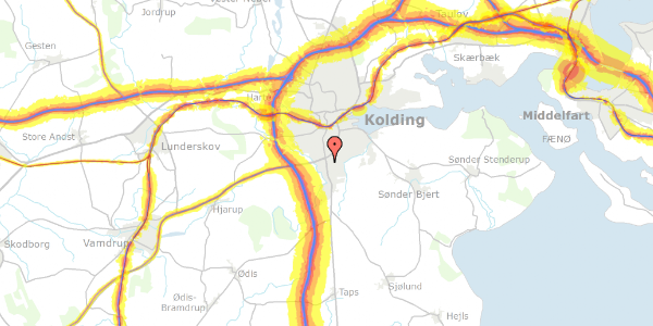 Trafikstøjkort på Vonsildvej 11, 6000 Kolding