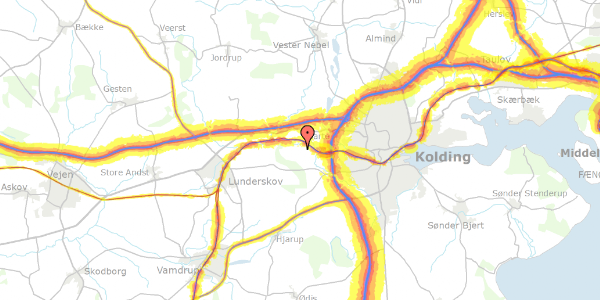 Trafikstøjkort på Vranderupvej 112, 6000 Kolding