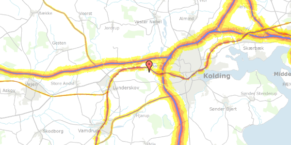 Trafikstøjkort på Vranderupvej 121, 6000 Kolding