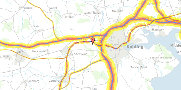 Trafikstøjkort på Vranderupvej 125, 6000 Kolding