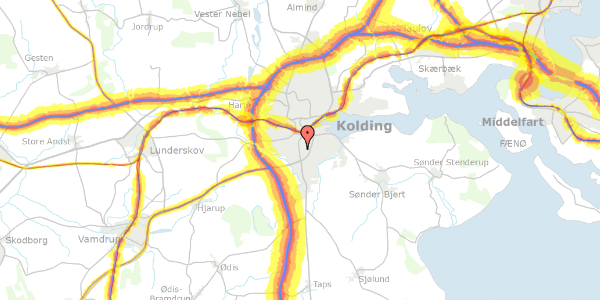 Trafikstøjkort på Åbenråvej 5, 6000 Kolding