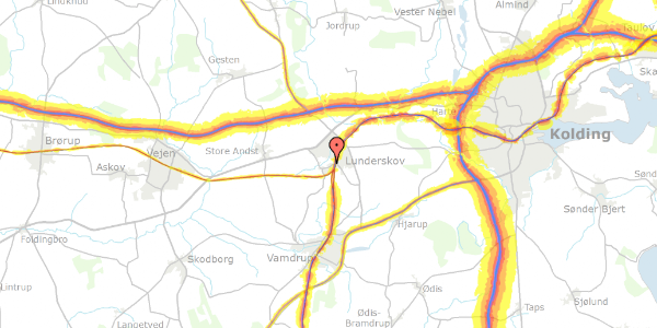 Trafikstøjkort på Mosevangen 30, 6640 Lunderskov