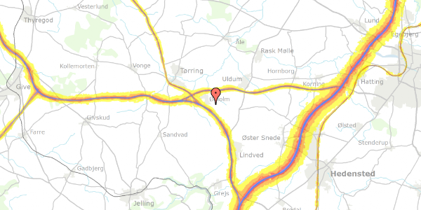 Trafikstøjkort på Vejlevej 81, 7160 Tørring