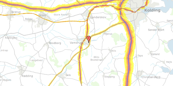 Trafikstøjkort på Ahornvej 4, 6580 Vamdrup