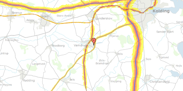 Trafikstøjkort på Ahornvej 5, 6580 Vamdrup