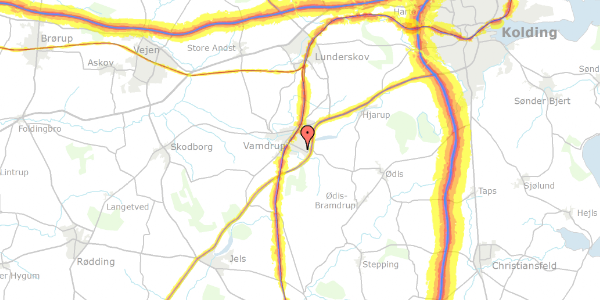 Trafikstøjkort på Egevej 9, 6580 Vamdrup