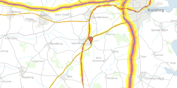 Trafikstøjkort på Elmevej 22, 6580 Vamdrup