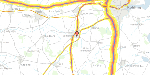 Trafikstøjkort på Kongeåparken 21, 6580 Vamdrup