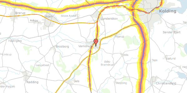 Trafikstøjkort på Skovborglundvej 4, 6580 Vamdrup