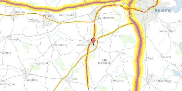 Trafikstøjkort på Skovborglundvej 11, 6580 Vamdrup