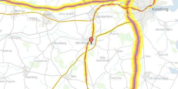 Trafikstøjkort på Skovbrynet 11, 6580 Vamdrup