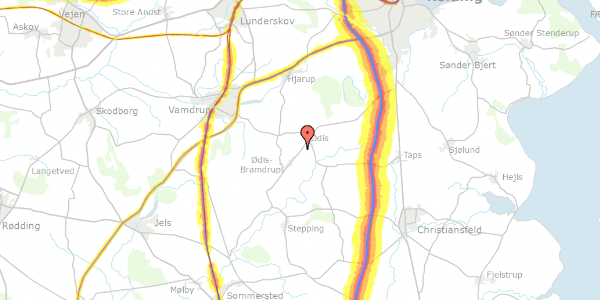 Trafikstøjkort på Steppingvej 18, 6580 Vamdrup