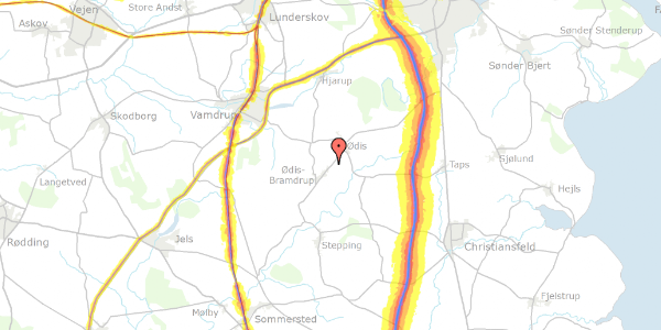 Trafikstøjkort på Steppingvej 28, 6580 Vamdrup