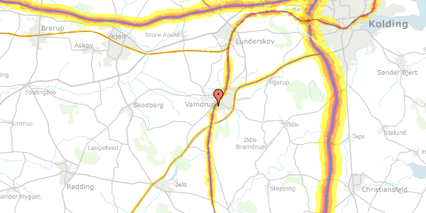 Trafikstøjkort på Søndergade 43, 2. th, 6580 Vamdrup