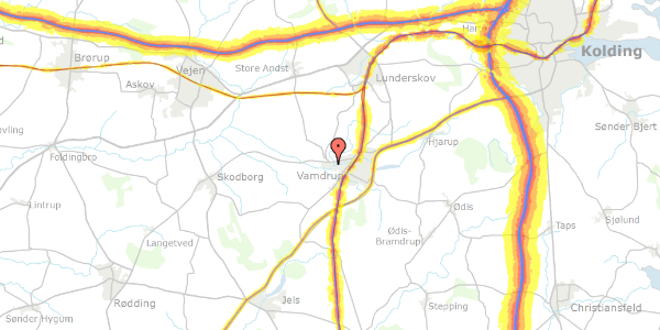 Trafikstøjkort på Trelle Ager 14, 6580 Vamdrup