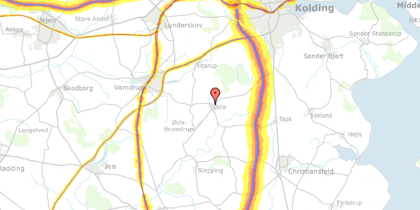Trafikstøjkort på Ødis Byvej 10B, 6580 Vamdrup