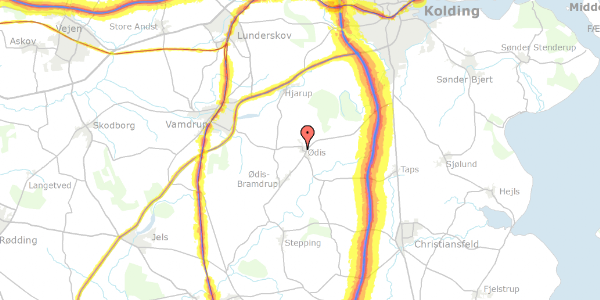 Trafikstøjkort på Ødis Byvej 12, 6580 Vamdrup