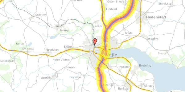 Trafikstøjkort på Aagade 2E, st. 3, 7100 Vejle