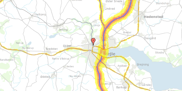 Trafikstøjkort på Aagade 17, 1. , 7100 Vejle