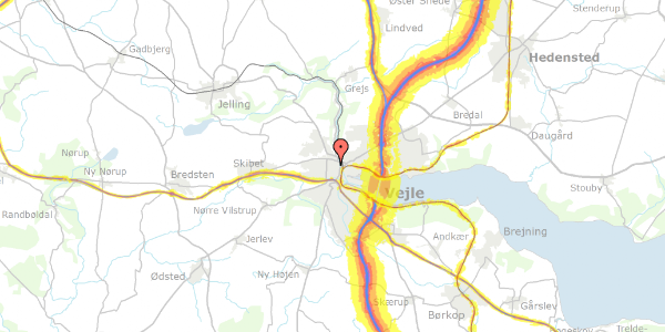 Trafikstøjkort på Aagade 71B, 3. 1, 7100 Vejle