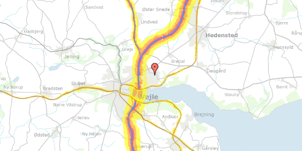 Trafikstøjkort på Boesvangen 59, 7120 Vejle Øst