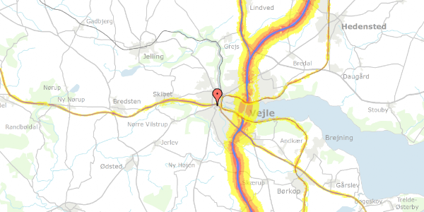 Trafikstøjkort på Boulevarden 82, 3. th, 7100 Vejle