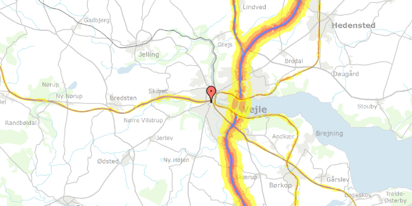 Trafikstøjkort på Boulevarden 88, 2. th, 7100 Vejle