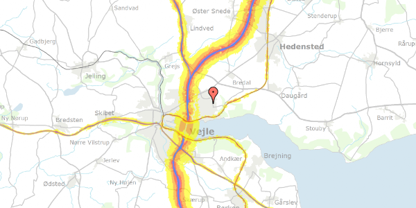 Trafikstøjkort på Bryggervangen 2, 7120 Vejle Øst