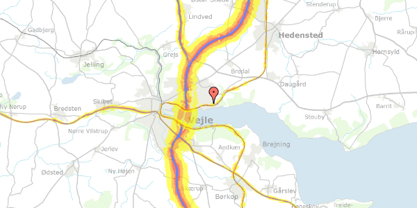 Trafikstøjkort på Brønsbjergvej 13, 7120 Vejle Øst